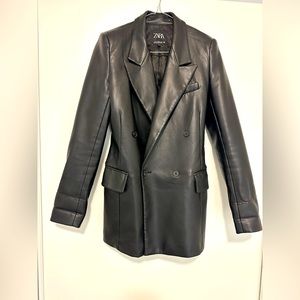 Zara leather jacket size xs in very good condition